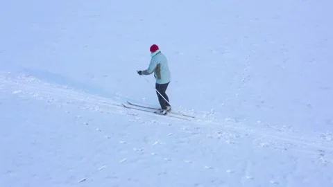 Skier on snow from above. Stock Footage 149108207