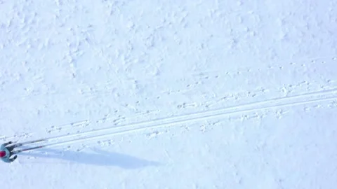 Skier on snow from above. Stock Footage 149109166