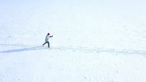 Skier on snow from above. Stock Footage 149110078