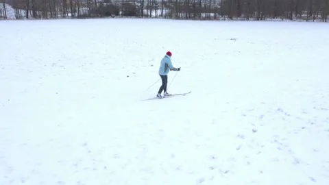 Skier on snow from above. Stock Footage 149112360