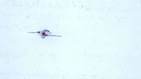 Skier on snow from above. Stock Footage 149112382