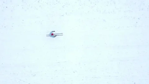 Skier on snow from above. Stock Footage 149112583