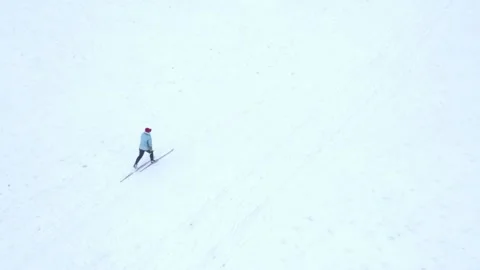 Skier on snow from above. Stock Footage 149112933