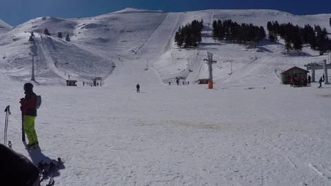 Skier in snow center Stock Footage 79660622