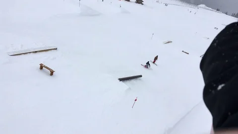 Skier In A Snow Park Stock Footage 73421430