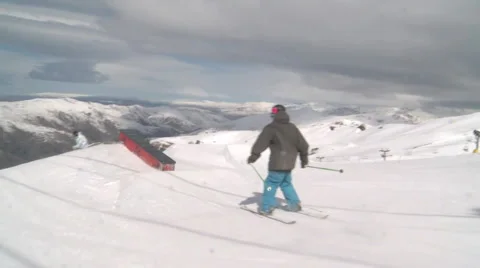 Skier spin Stock Footage 4090353