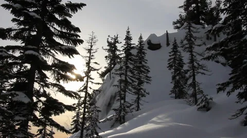 Skier sunset Stock Footage 33404667