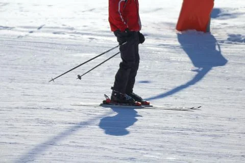 Skier on the track Stock Photos