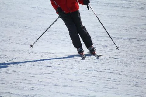 Skier on the track Stock Photos