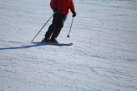 Skier on the track Stock Photos
