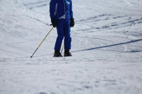 Skier on the track Foto stock