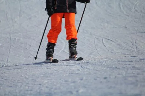 Skier on the track Stock Photos