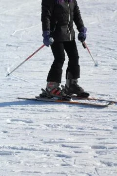 Skier on the track Stock Photos