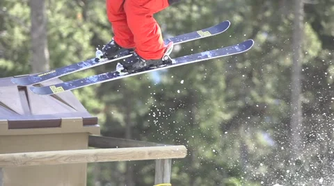 Skier on trash Stock Footage 41737769