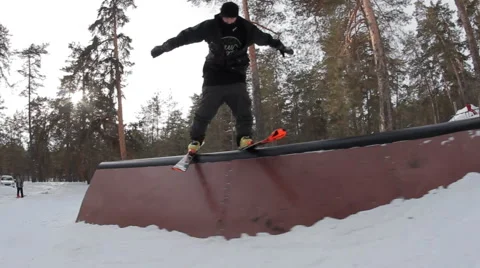 Skier trick Stock Footage 52935438