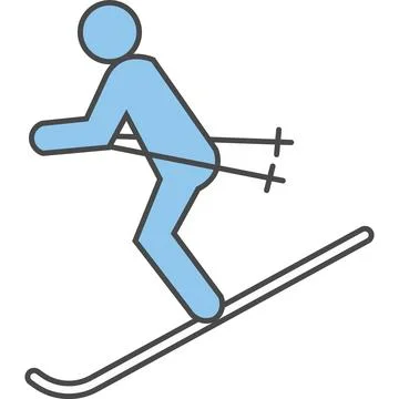 Skier vector icon isolated on white Stock Illustration