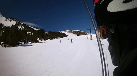 Skier view 50FPS Stock Footage 10857636