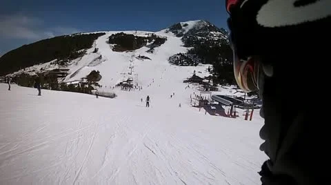 Skier view 50FPS Stock Footage 10859480