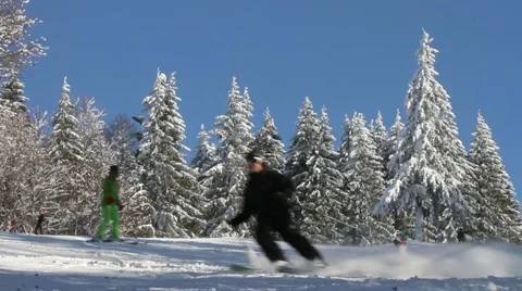 Skiers in action Video stock 21881043
