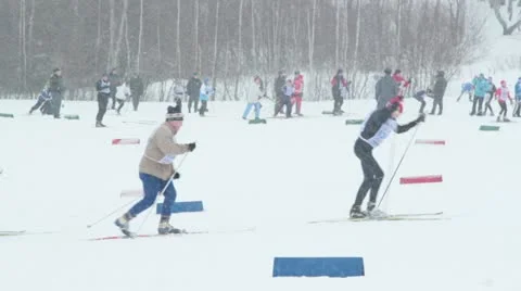 Skiers Stock Footage 22178789