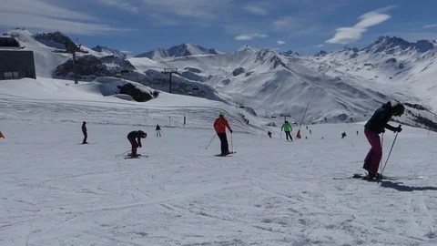 SKIERS AT ISCHGL GENERAL Stock Footage 121480202