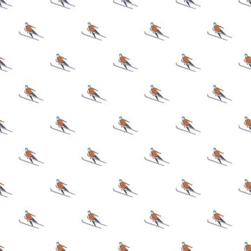 Skiers pattern demonstrating winter sport and activity Stock Illustration
