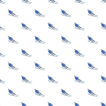 Skiers pattern repeating winter sport concept 스톡 일러스트