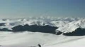 Skiers Practicing Theirs Winter Sport Cable Car Cabin Passing Over Landscape HD Footage