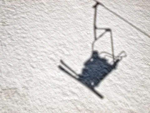 Skiers shadow Foto stock