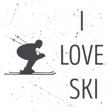 The skiers silhouette 스톡 일러스트