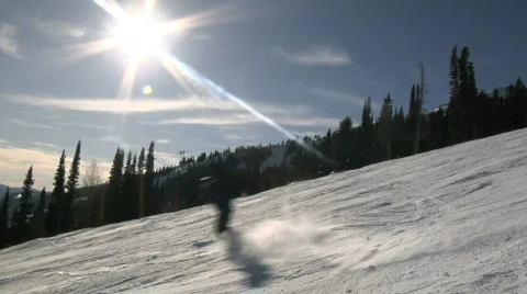 Skiers on a ski slope Stock Footage 635022