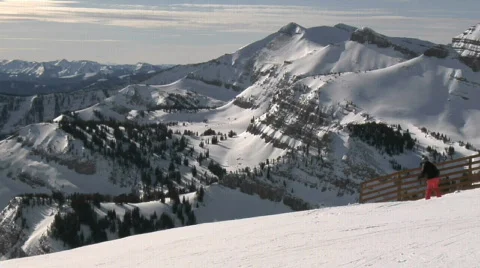 Skiers on a ski slope Stock Footage 635069