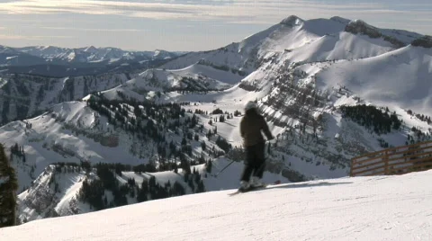 Skiers on a ski slope Stock Footage 635087