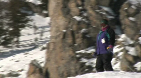 Skiers on a ski slope Stock Footage 635111