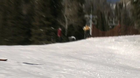 Skiers on a ski slope Stock Footage 635826