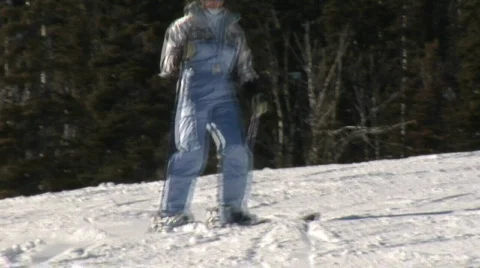 Skiers on a ski slope Stock Footage 635832