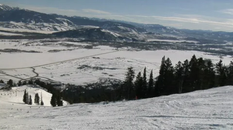 Skiers on a ski slope Stock Footage 635841