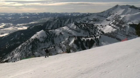 Skiers on a ski slope Stock Footage 635859
