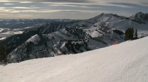 Skiers on a ski slope Stock Footage 635862