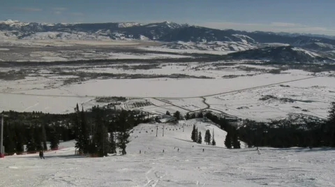 Skiers on a ski slope Stock Footage 635876