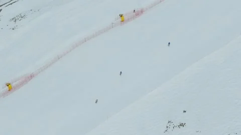 Skiers on a ski slope Stock Footage 233934719