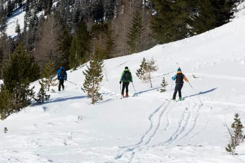 Skiers on the slopes Stock Photos