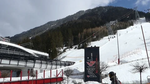 SKIERS VIEW Stock Footage 121859252