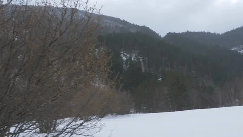 Skiers walking through the snow Stock Footage 112439951