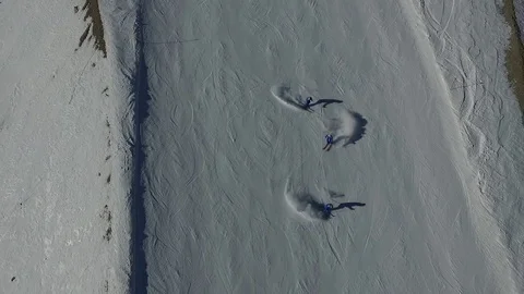 Skiers Winter Stock Footage 77677384