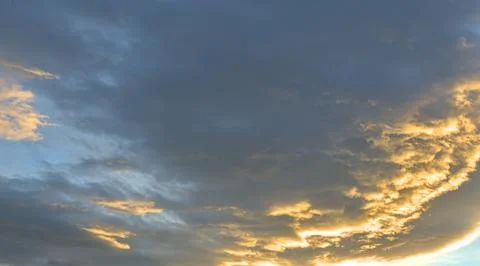 Skies of dramatic gold Stock Photos