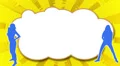 Skiey Silhouette Dancers with cloud on yellow background HD Footage