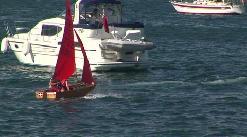 Skiff sailboat Video stock 33606685