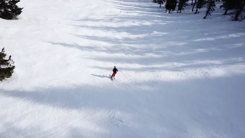 Skiier on the slopes Stock Footage 101860915