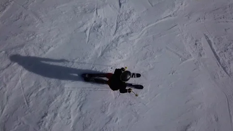 Skiier on the slopes Stock Footage 101860950